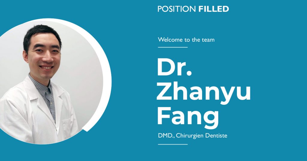 Join us in welcoming Dr. Zhanyu Fang to our clinic.
